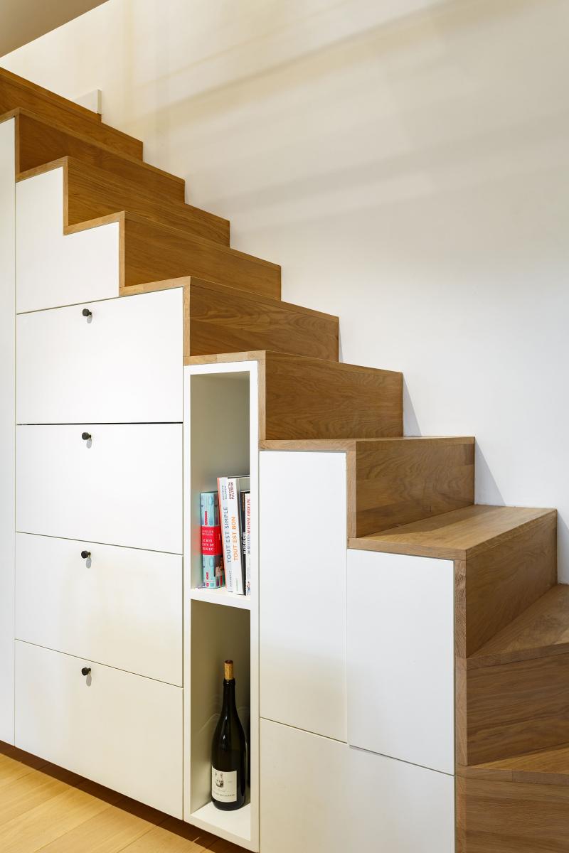 Escalier Bois Massif Paris XVI — vue 2