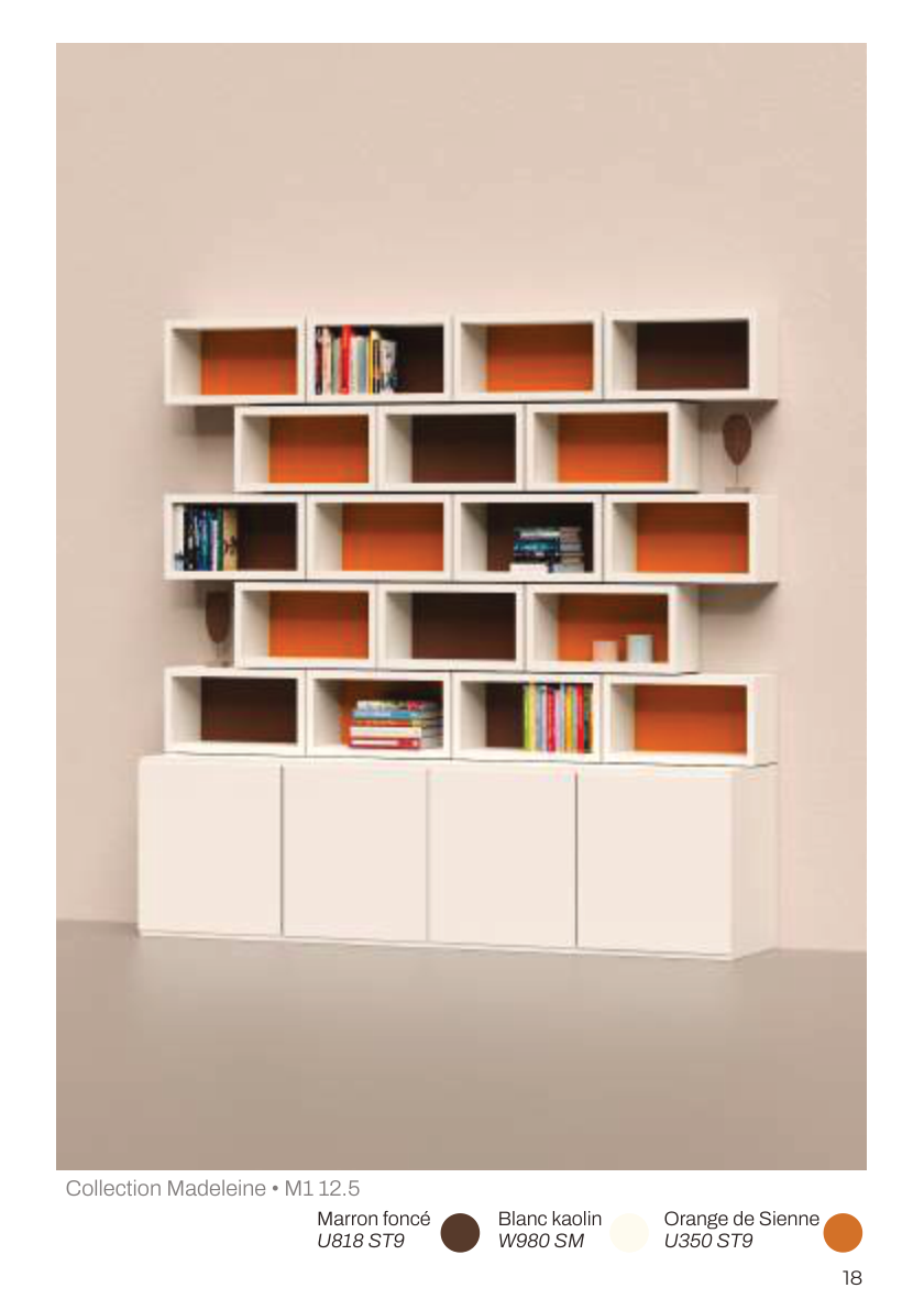 Bibliothèque Madeleine sur mesure — composition élégante bois et couleur