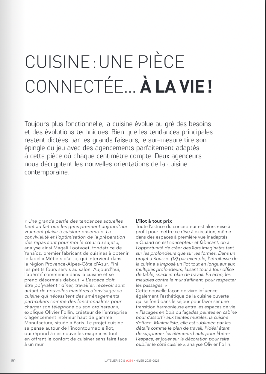 L'Atelier Bois #234 — Interview Olivier Follin Manufactura cuisine sur mesure Paris